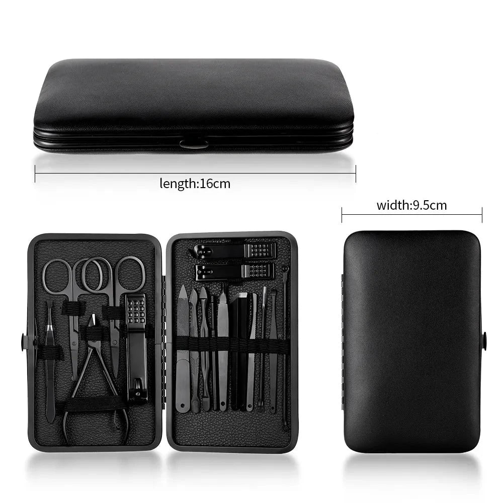 Black Nail Trimmer Set With Travel Case