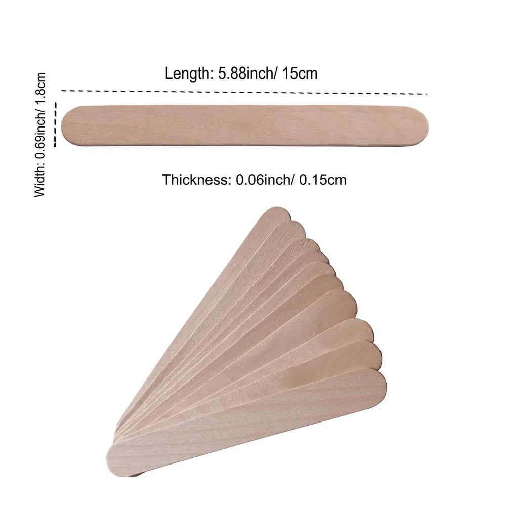 50Pcs Disposable Wooden Wax Spatulas