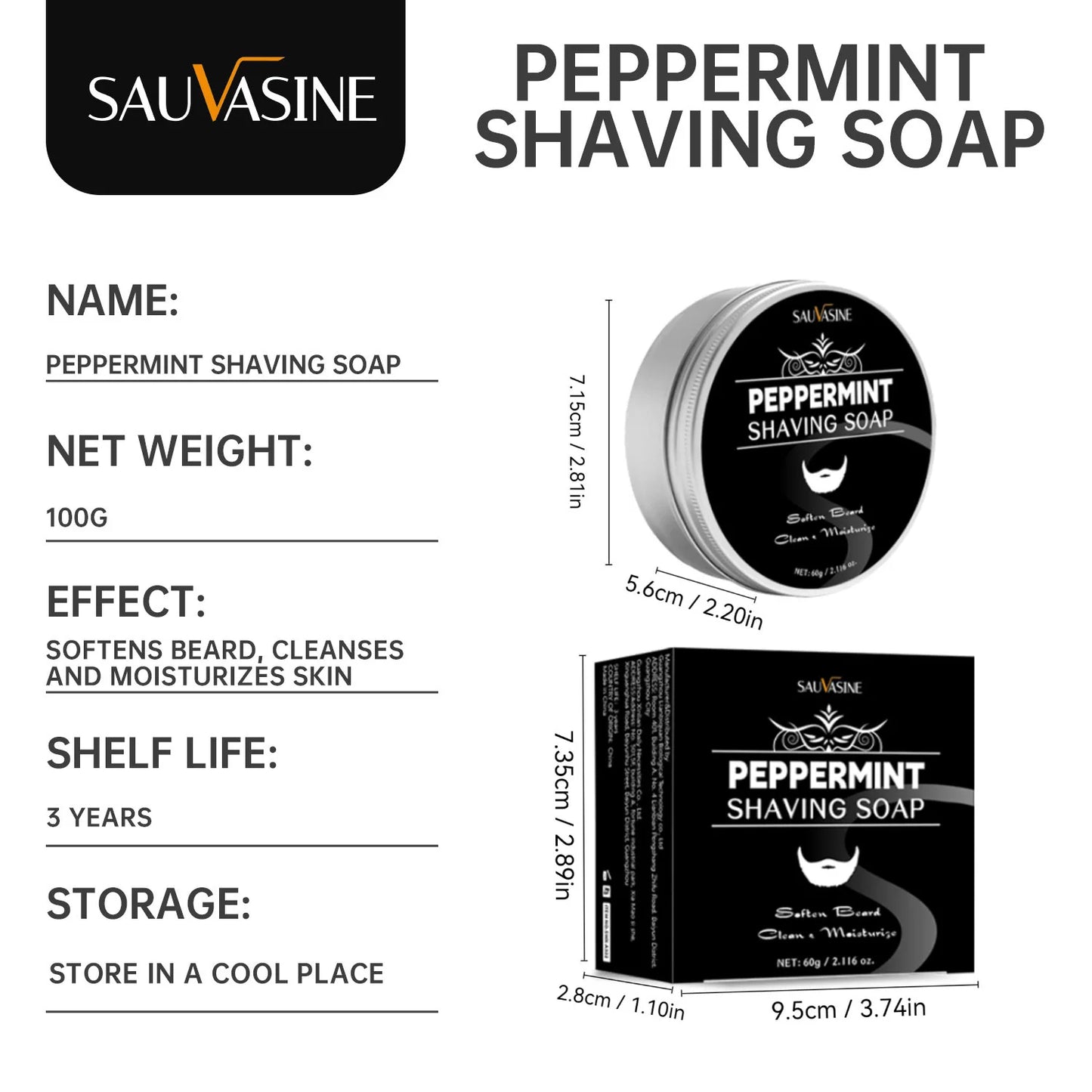 60g Mint Shaving Cream with Brush